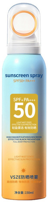 VSZE 美白防曬噴霧 SPF50 PA+++ 身體臉部適用, 1件, VSZA美白防曬噴霧藍瓶, 150ml
