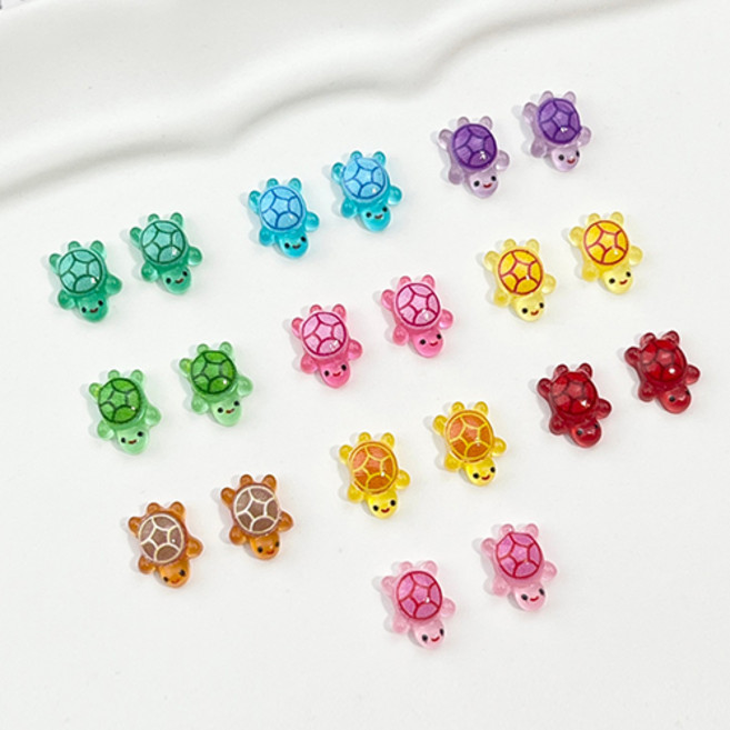 (주)아트인 야광 컬러 초미니 거북이(1cm-50개), 1세트, 믹스컬러