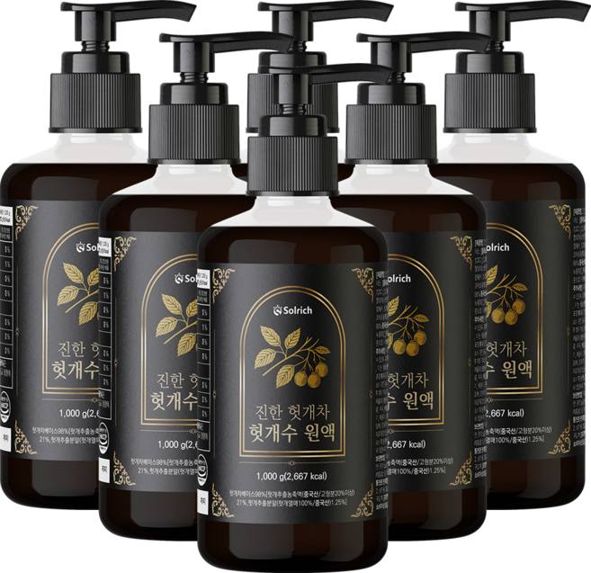 진한 헛개차 헛개수 원액 진액 HACCP 해썹 식약청 인증, 1kg, 6개