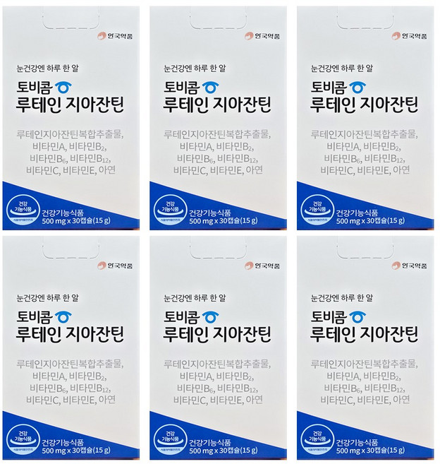 안국약품 토비콤 루테인 지아잔틴, 30정, 6개