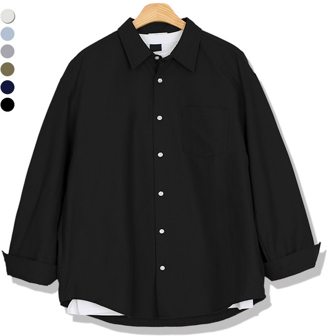 오마보이 남성용 옥스포드 스텐카라 오버사이즈 셔츠