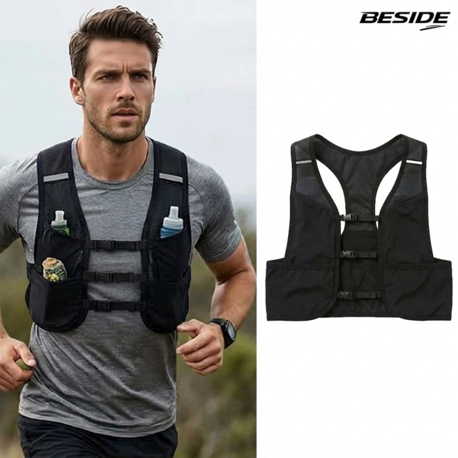 [1+1] 비사이드 초경량 올인원 남녀공용 트레일 등산 러닝 아웃도어 마라톤 조끼 베스트