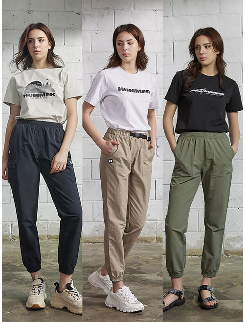 험머 여성 H3 스포츠 아웃도어 캠핑 타슬란 조거팬츠 3컬러 세트