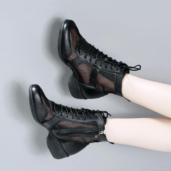 라인댄스 부츠 댄스화 가죽 살사화 하이탑 여성 재즈화