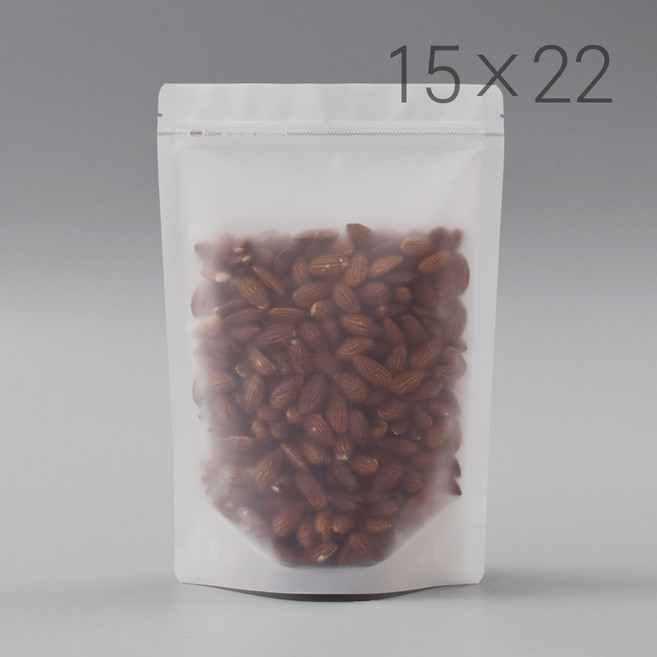 홍진포장 반투명 지퍼스탠드 봉투 스탠딩지퍼백 15x22cm 100장, 1개, 100개입, 소(S)