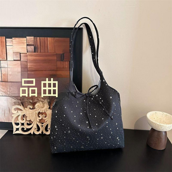 星星帆布托特包 韓系大容量通勤單肩包