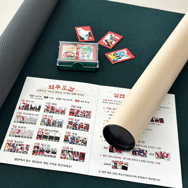 프리미엄 고스톱 화투 매트 초보자용 게임 설명서 풀세트, 1개