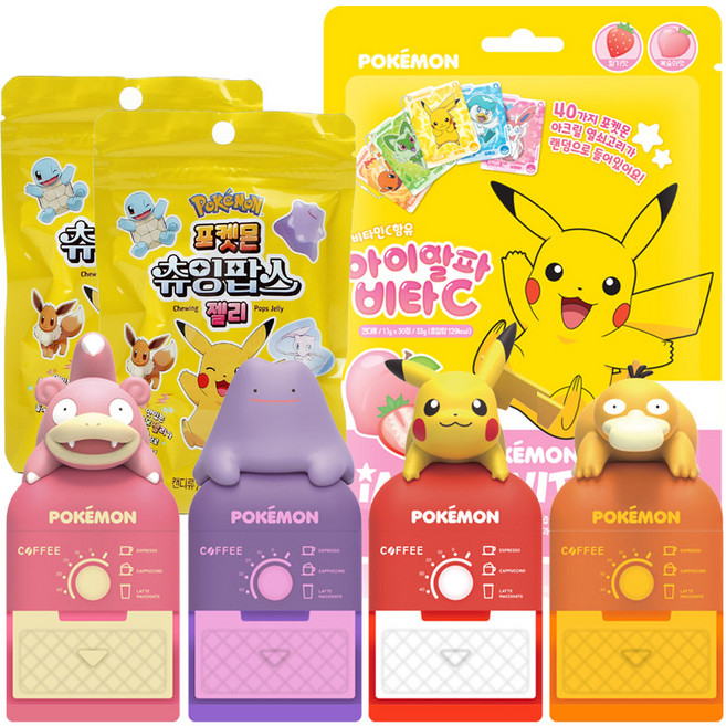 포켓몬 편의점 간식 캔디머신 츄잉팝스 아이알파 비타C 4종모음, 1세트, 188g