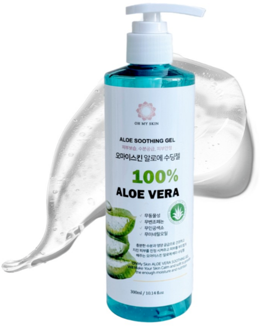 오마이스킨 수분보습 진정 쿨링 알로에 수딩젤, 2개, 300ml