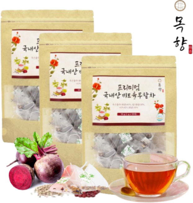 목향 프리미엄 국내산 비트율무팥차 티백차, 1g, 50개입, 3개
