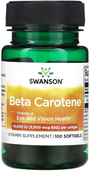 스완슨 비타민 A 베타 카로틴 3000mcg(10000IU), 4개, 100정 - 쿠팡