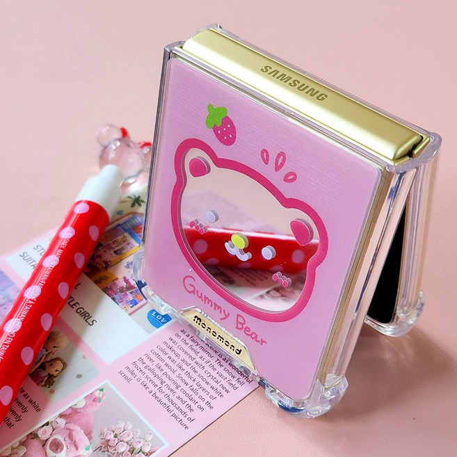 갤럭시Z플립 4 5 6 풀미러 애니멀 프레임 젤리 케이스
