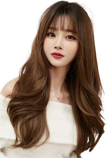 이쁘다샵 가발위드 긴머리 웨이브 투톤 여성 통가발 페르틸, 허니브라운, 1개