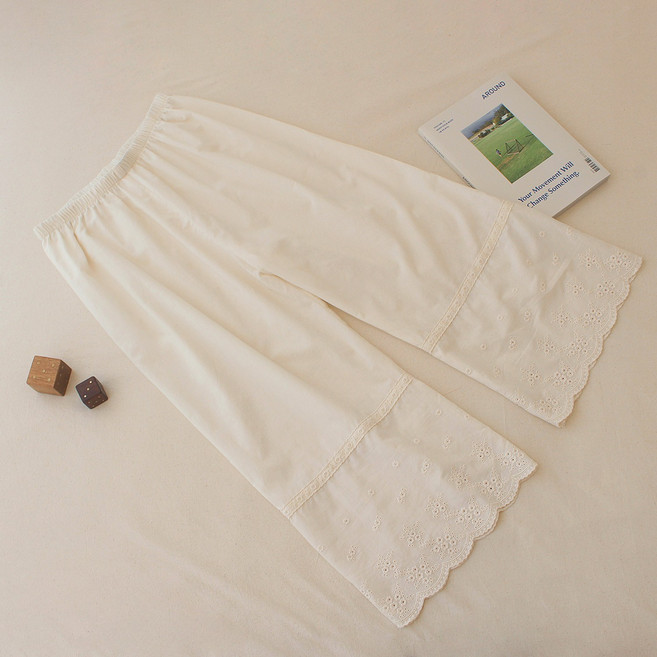 수피아코코 광목 아사면 레이스 속바지 잠옷바지 파자마