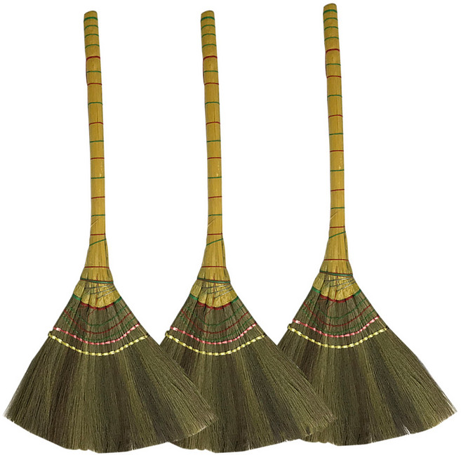 미용실 학원 사무실 공장 등 실외 다용도 갈대빗자루 1+1+1 OR 2+2 / 3개세트 또는 4개세트, 4개