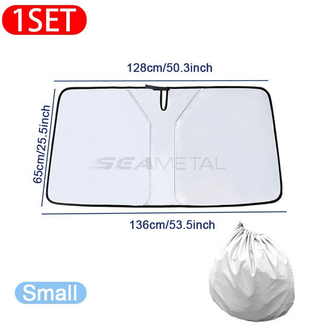 노인전동휠체어 SEAMETAL 접이식 자동차 앞 유리 차양 창 커튼 여름 UV 반사 보호 커버, 1개, 01 Size S