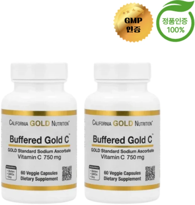 1+1 캘리포니아 골드 뉴트리션 CGN 완충형 비타민C 750mg 60정, 60회분, 2개 - 쿠팡