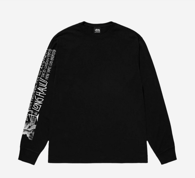 슈데일리 스투시 롱 하울 롱슬리브 티셔츠 블랙 1995114