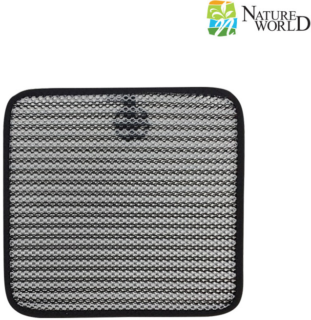 네이쳐월드 쿨 차량용방석, 럭셔리블랙, 1개
