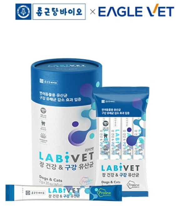 종근당라비벳 반려동물 영양제, 30회분, 구강/치석관리+장건강, 1개