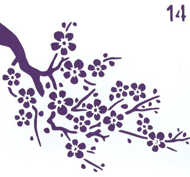 스텐실 도안 매화꽃 B-08-014, 1개