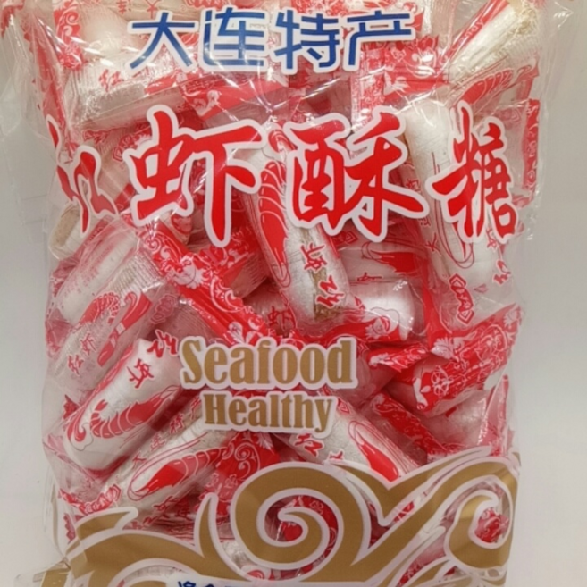 대련 새우맛 바삭 새우사탕 대용량 중국간식 해산물풍미 홍새우캔디 NO143, 2개, 500g