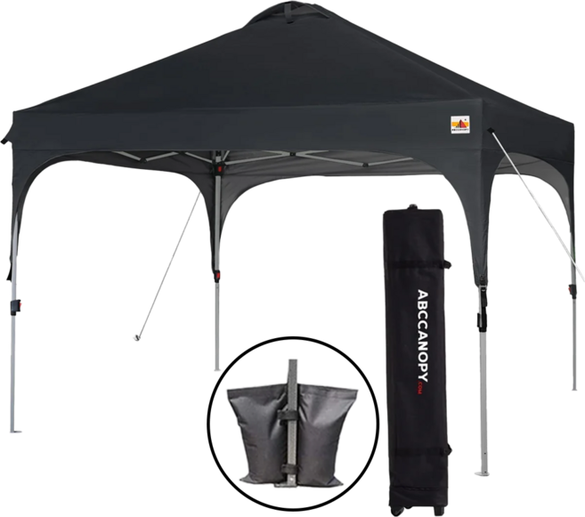 ABC캐노피 바람막이 접이식 자바라 캐노피 3x3 지붕+프레임+가방+물통, 가림막없음, 블랙