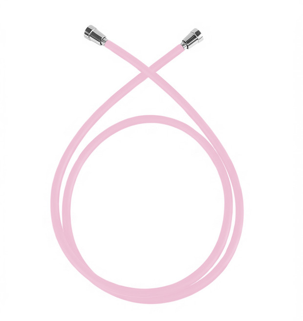 워터웰 잔수배출 샤워호스 2m, 핑크