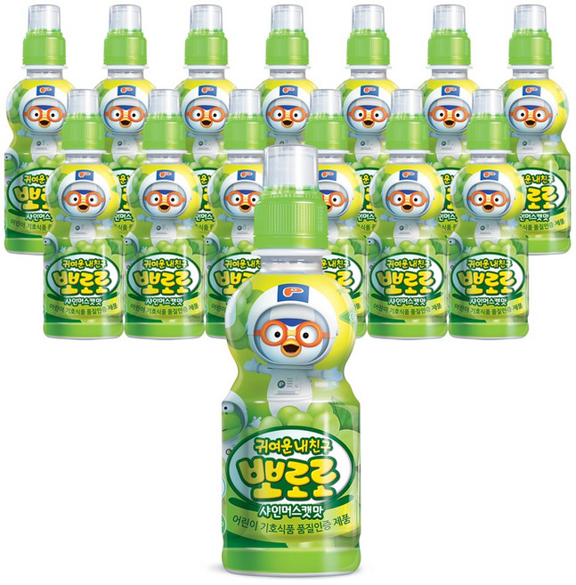 귀여운 내친구 뽀로로 음료 샤인머스켓맛 235ml 24개, 14개