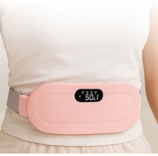 에너바디 복부 온열찜질 생리통완화 허리 복부 마사지 안마기 c타입 무선충전, 핑크