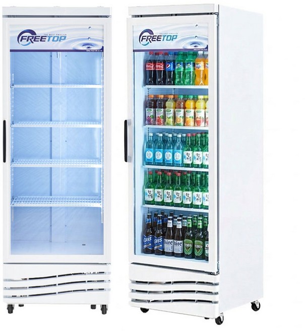 소상공인지원 국산 1등급 프리탑 업소용 음료수 쇼케이스 술 주류 냉장고 385L 식당 카페, FT-470R 좌도어 (착불배송비 해피콜안내)