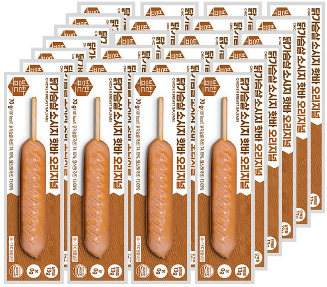 [방탄푸드] 닭가슴살 소세지 핫바 오리지널 70g, 24개