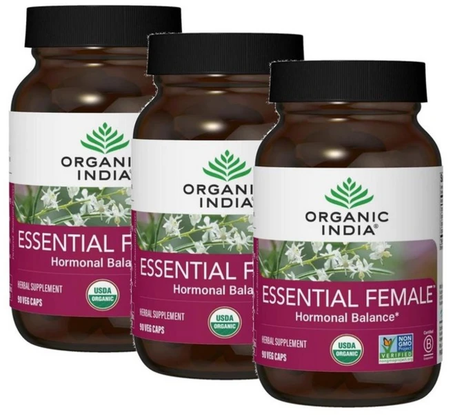 오가닉인디아 에센셜 피메일 여성 호르몬 밸런스 캡슐 Organic-India Essential Female, 3개, 90정 - 쿠팡