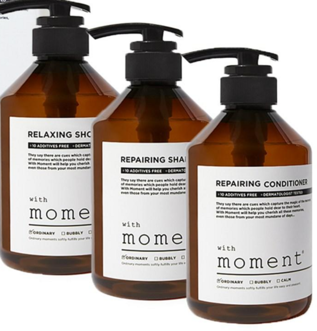 [인기바디세트]위드모먼트 프리미엄 3종 샤워세트 (샤워젤+삼푸+컨디셔너) 500ml, 샤워젤+삼푸+컨디셔너, 1개