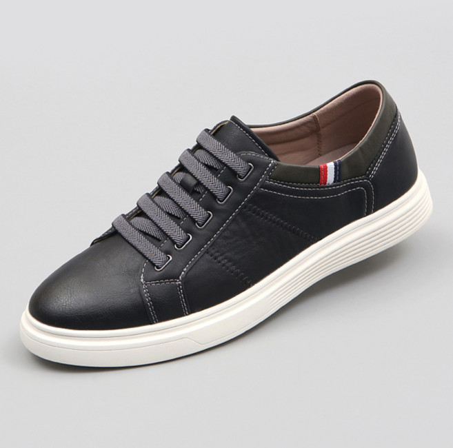 신사야 소가죽 노매듭 밴딩끈 캐주얼 스니커즈 24S029