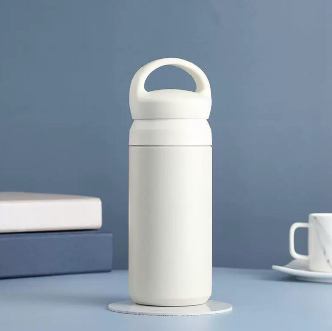 다일리아 보온 보냉 스텐 텀블러 우주인 다이노 텀꾸 스티커 포함 물병, 베이지, 1개, 350ml