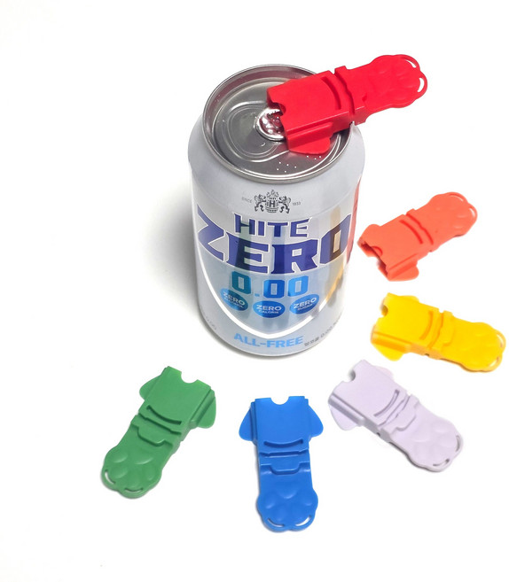 로직프리 이지 캔따개 캔 오프너 세트 마개 뚜껑, 혼합색상, 6개