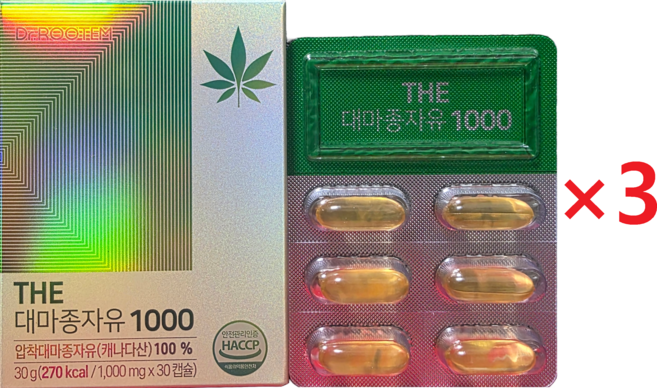 닥터루템 THE 대마종자유 1000 1 000mg x 30캡슐, 30회분, 3박스