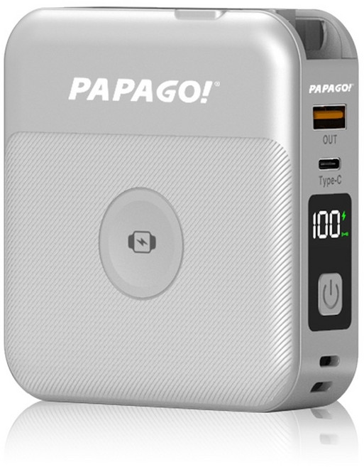 PAPAGO 第三代多功能磁吸無線充電行動電源10000mAh 支援Apple Watch充電符合WH及CCC規範, 白色
