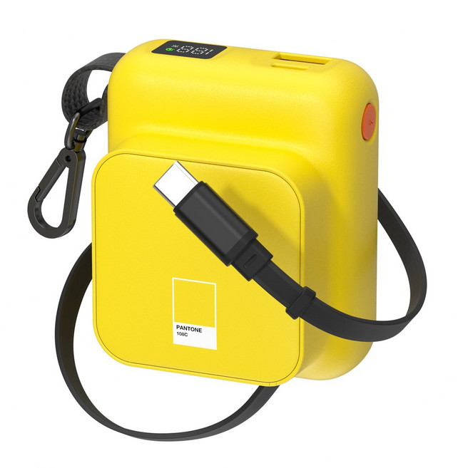 이어맥 자동 릴타입 22.5W PD PPS 고속충전 10000mAh 보조배터리, 옐로우, PTPB10