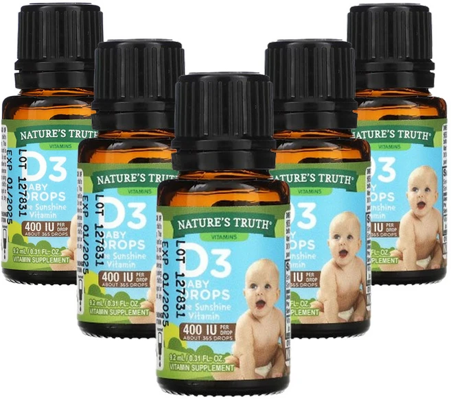 네춰스 트르스 D3 베이비 드롭 신생아+ 400 IU .2ml(0.31fl oz), 5팩, 2ml - 쿠팡