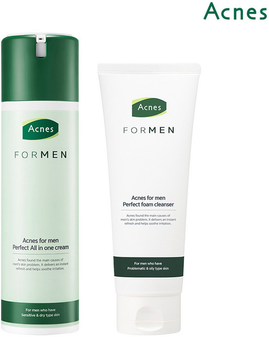 아크네스 포맨 퍼펙트 2종세트 (올인원크림200ml+폼클렌저150ml), 30ml, 1개