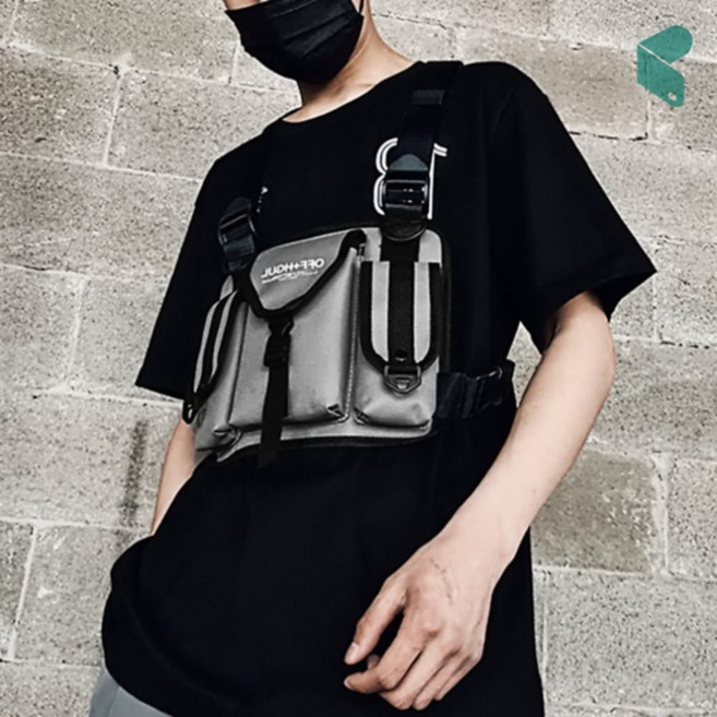 체스트백 테크웨어 스포츠 그레이 러닝 가슴 가방 슬링백 커머스픽301