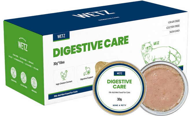 본아페티 고양이 소화&흡수 기능성 습식 캔 사료 투약보조겸용 무항생제, 20개, 30g, 닭