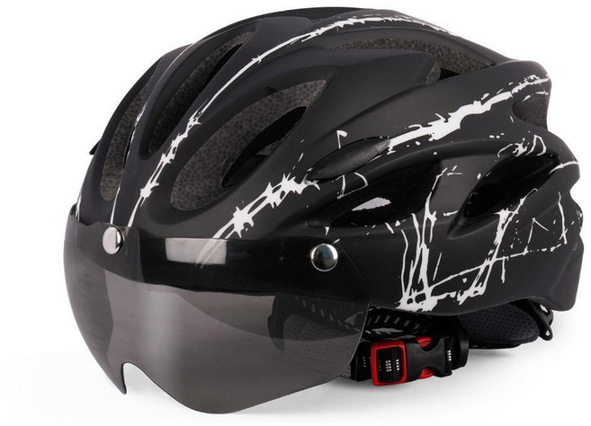 自行車頭盔 公路山地車帽 磁吸風鏡, 磁吸風鏡黑白