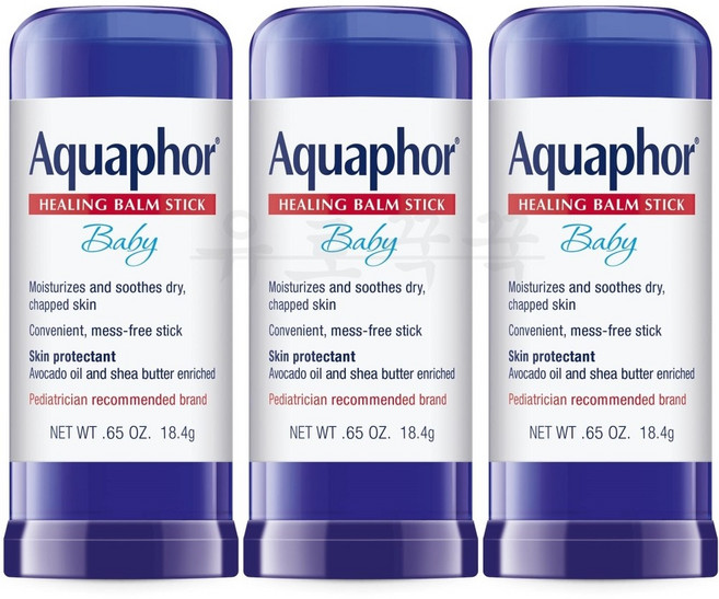 Aquaphor 유아용 힐링 밤 스틱 무향 18.4g(0.65oz) 2팩, 3개, 18.4g