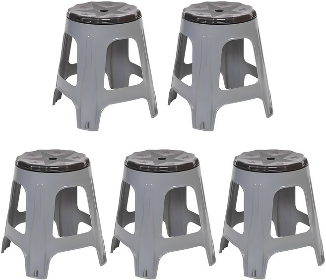 지오리빙 플라스틱 회전의자 5p, 그레이 5p