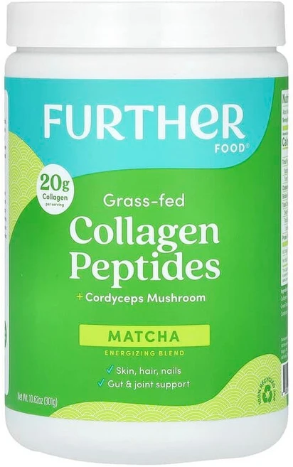 Further Food 목초 사육 콜라겐 펩타이드 + 동충하초 말차 301g(10.62oz) Food (퍼더 푸드), 301g, 1개 - 쿠팡
