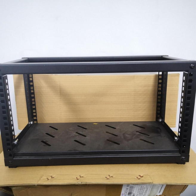19吋 開放式機櫃 小型家用網路機櫃, 5U-250mm-DIY自己组装, 黑色