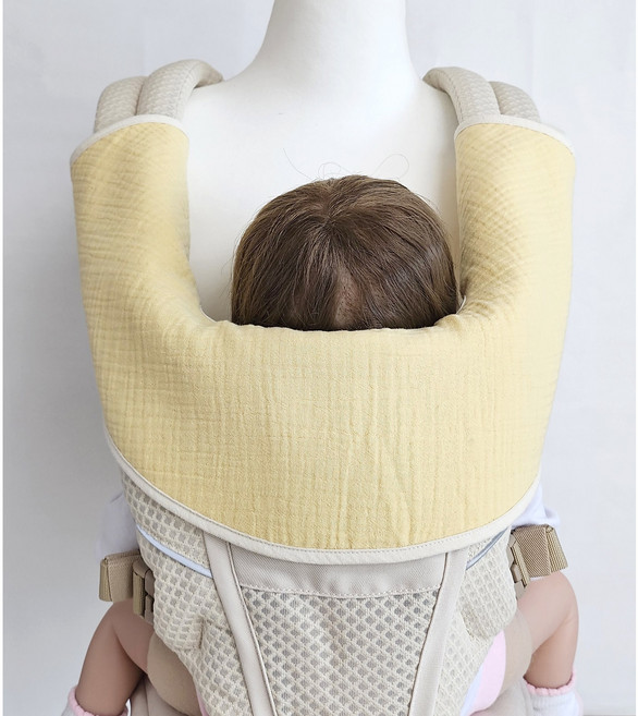 메롱베베 아기띠 침받이 올인원 일체형, 2개, 옐로우